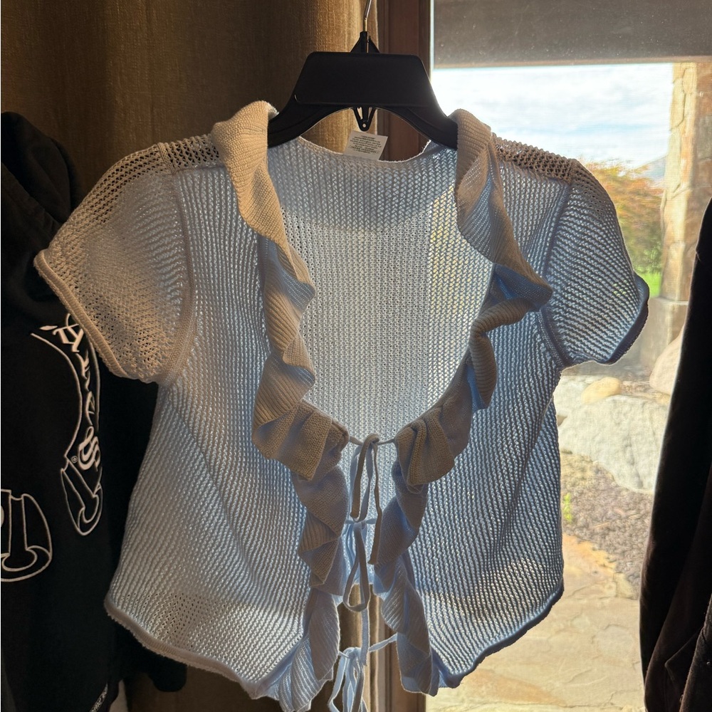 Blue Ruffled Top